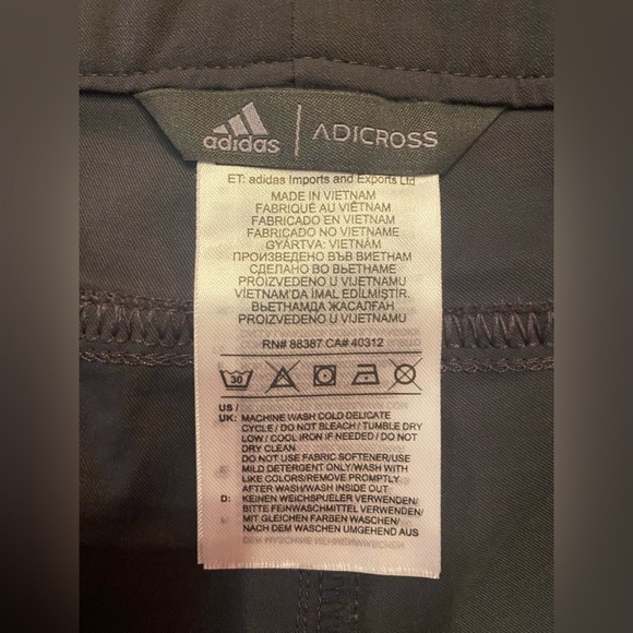 Adidas Golf Adicross Men’s Stretch Pants - Dark Grey / Black Size 36x32 - Picture 8 of 10